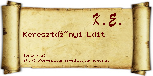 Keresztényi Edit névjegykártya
